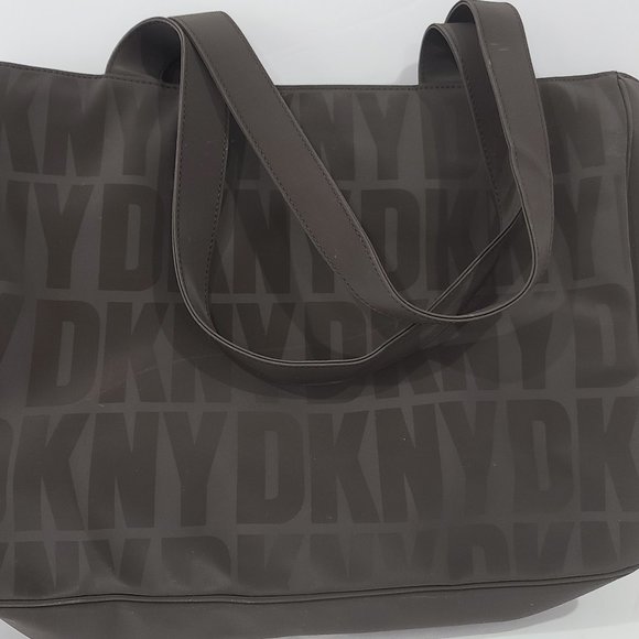 🧡NEW VINTAGE DKNY CLASSIC LARGE DARK BROWN TOTE NWT - Picture 3 of 11